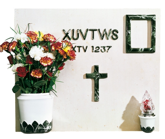 Picture of Tombstone Proposal - Green Alps Porcelain Goblet Line - Flower vase lamp frame and Crucifix - Futura model letters