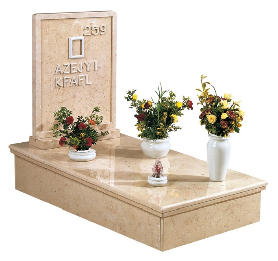 Image sur Proposition de tombeau au sol - Porcelaine blanche Venere Ligne - Lampe votive, vase et vase à fleurs au sol - Cadre photo et lettres murales