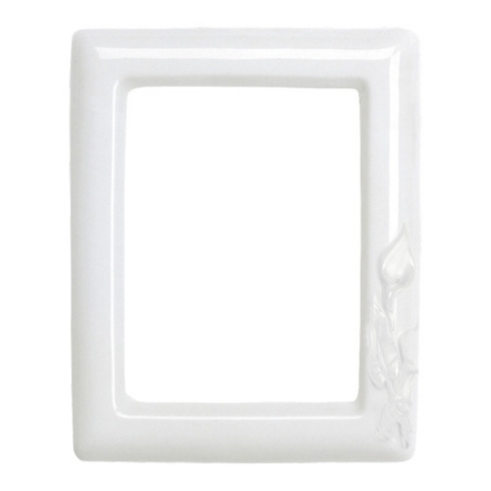 Picture of Rectangular photo frame decorated with calla lilies - Calle white line - Porcelain
