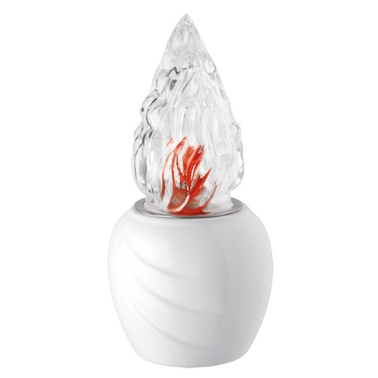 Image sur Lampe votive pour pierres tombales - Ligne Eco3 - Blanc - Porcelaine