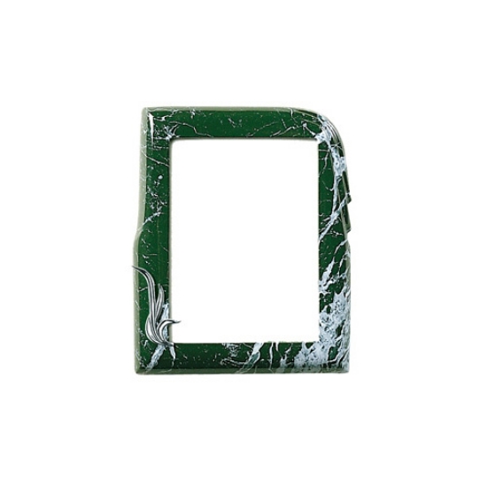 Picture of Rectangular photo frame - Green Guatemala marble finish with chrome decoration - Olla Fela line - Bronze