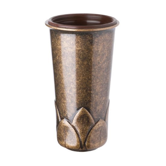 Image sur Vase à fleurs pour pierre tombale - Ligne Calice - Bronze Glitter