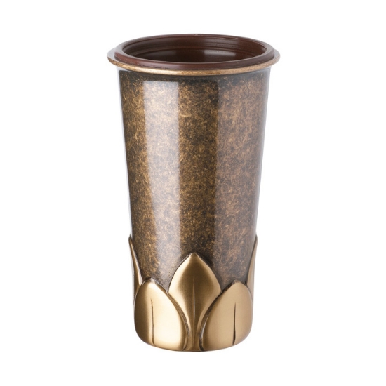 Picture of Flower vase for tombstone - Calice line - Glitter bronze with bronze finishes