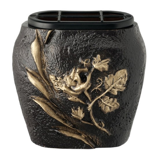 Image sur Pot à fleurs pour pierre tombale - Ligne Brown Keliche - Bronze