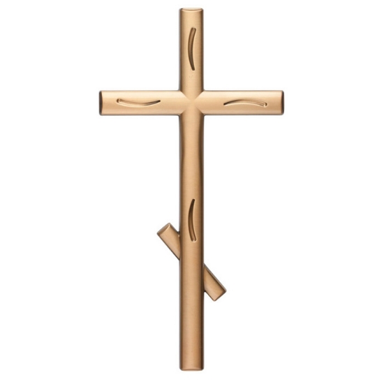 Image sur Croix orthodoxe stylisée - Finition bronze poli avec décorations