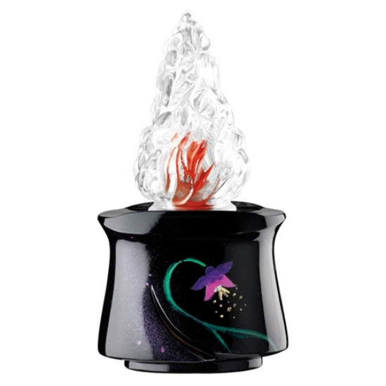 Immagine di Lampada votiva per lapidi - Linea Idria - Bronzo nero decorato iris