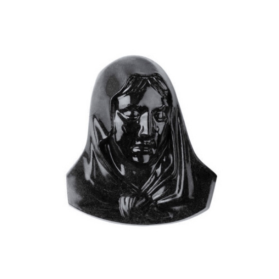 Immagine di Targa con bassorilievo in bronzo per lapide - Madonna - Finitura nera