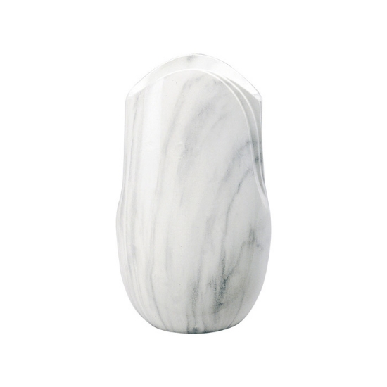 Image sur Vase à fleurs pour pierre tombale - Ligne Olla - Finition marbre Carrare - Bronze