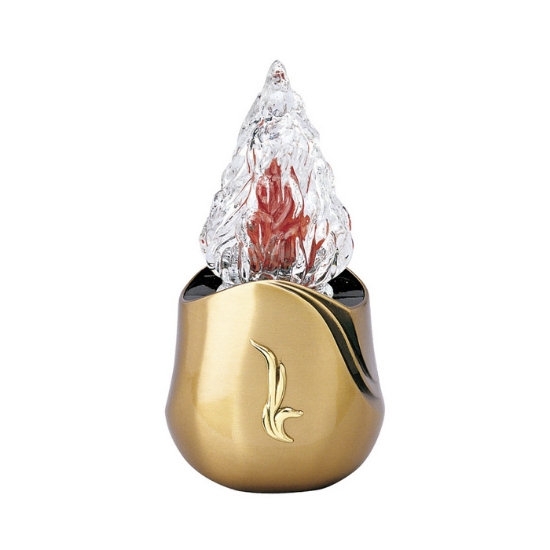 Immagine di Lampada votiva per lapidi - Linea Olla Fela - Bronzo con decorazione oro