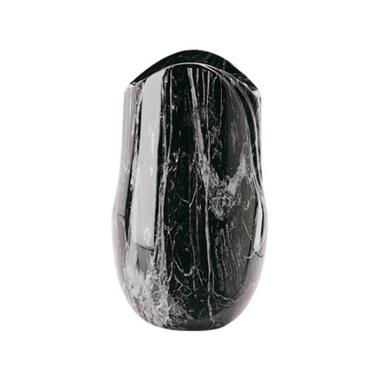 Immagine di Vaso portafiori per lapide - Linea Olla - Finitura marmo Nero Marquinia - Bronzo (Cinerari e ossari)