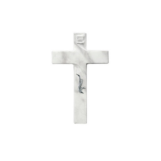 Picture of Bronze cross with chromed decoration and white Carrara marble finish - Olla Fela Chrome Line