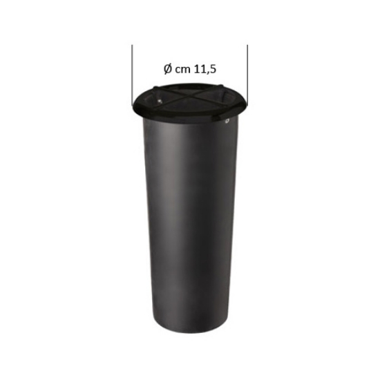Image sur Remplacement en plastique pour vase à fleurs - Bord extérieur en finition céramique noire (cm 24,5 x 9,8 diamètre)