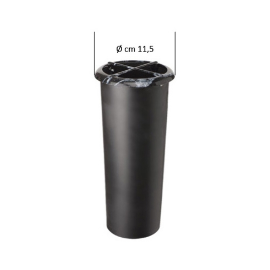 Image sur Remplacement en plastique pour vase à fleurs - Bord extérieur en finition marbre Noir Marquinia (cm 24,5 x 9,8 diamètre)