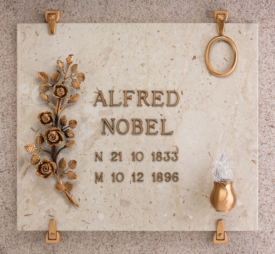 Image sur Proposition de pierre tombale - Ligne Bronze Apulo - Grande décoration florale à tige rose - Lampe romaine, cadre et écriture