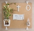 Picture of Flower tray for gravestone - White decoration line - Porcelain