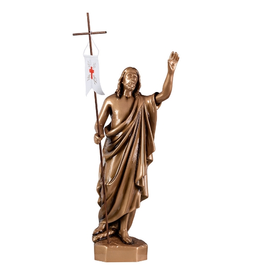 Statua del Cristo Risorto - Polvere di marmo (quarzo spagnolo, colore bronzo)
