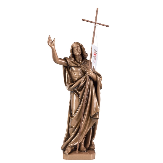 Statua Cristo Risorto - Polvere di marmo (quarzo spagnolo, colore bronzo)