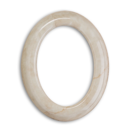 Immagine di Cornice porta-foto ovale - Porcellana - Finitura marmo Botticino