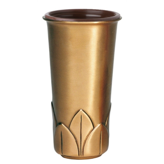 Image sur Vase à fleurs pour pierre tombale - Ligne Calice - Bronze